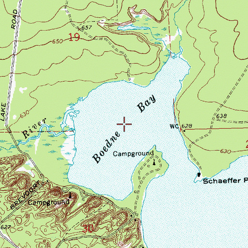 Topographic Map of Boedne Bay, MI