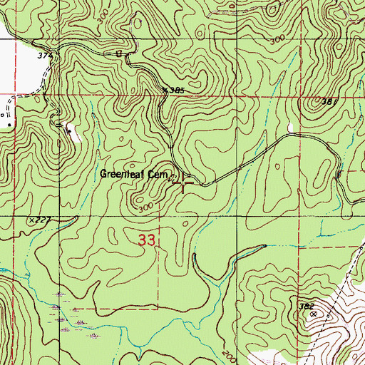 Topographic Map of Greenleaf School (historical), AL