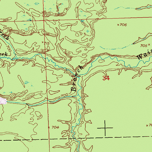 Topographic Map of Bons Creek, MI