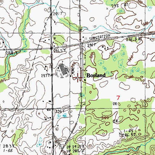 Topographic Map of Borland, MI