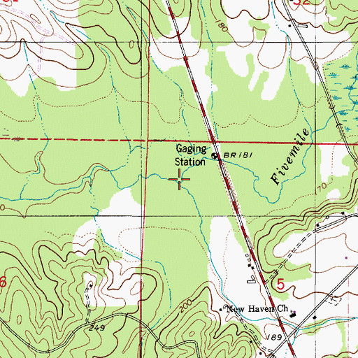 Topographic Map of Harry Branch, AL