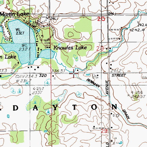 Topographic Map of Brayden Creek, MI