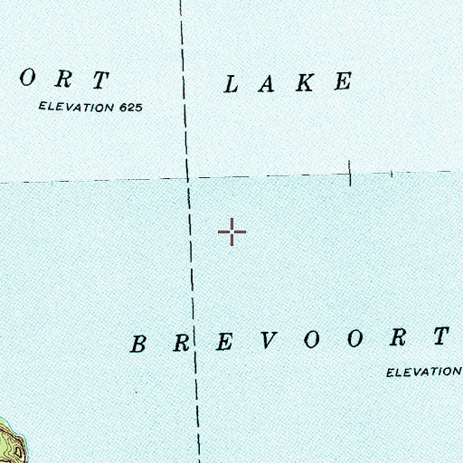 Topographic Map of Brevoort Lake, MI