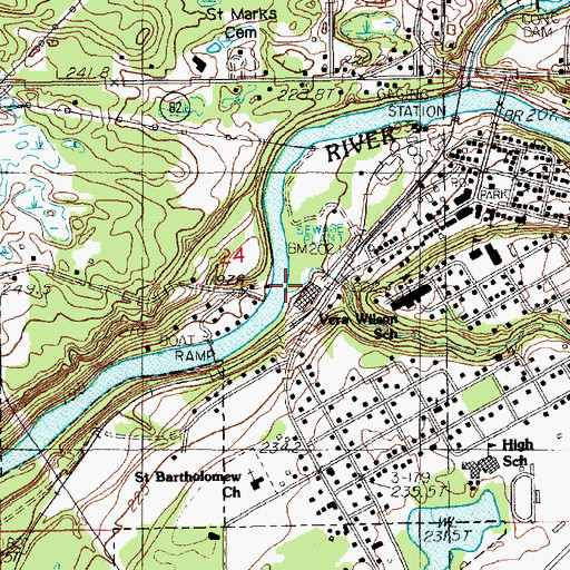 Topographic Map of Brooks Creek, MI