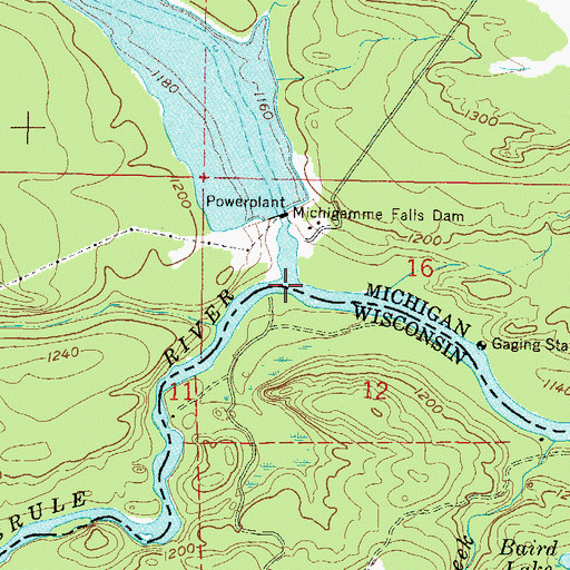 Topographic Map of Brule River, MI