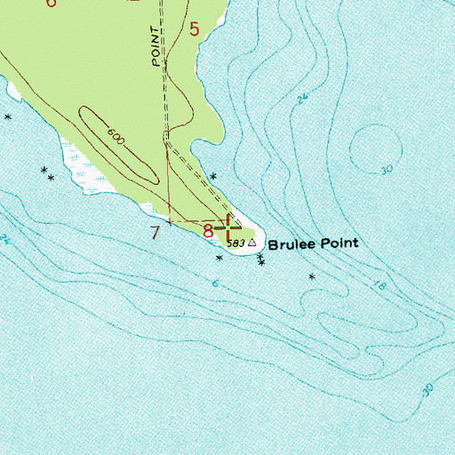 Topographic Map of Brulee Point, MI