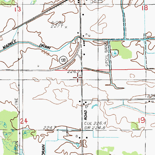 Topographic Map of Brunswick School, MI