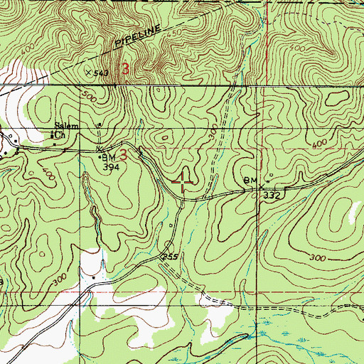 Topographic Map of Lewis School (historical), AL