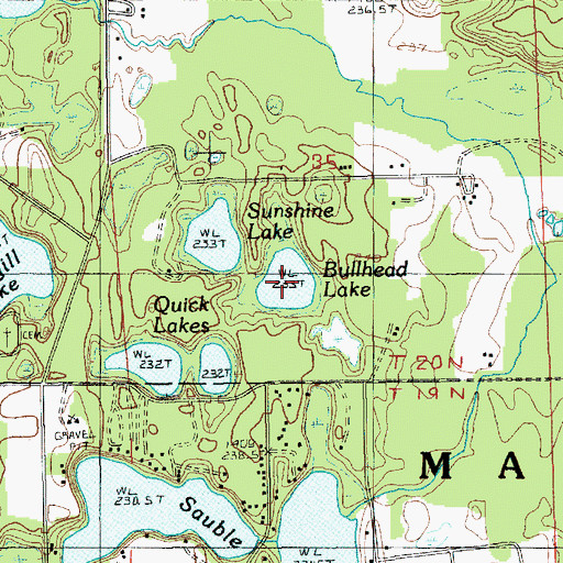 Topographic Map of Bullhead Lake, MI