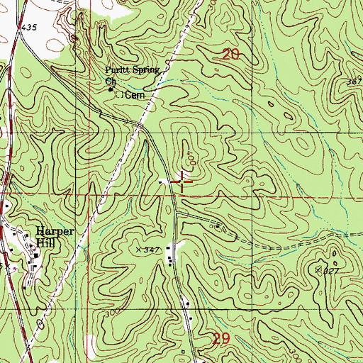 Topographic Map of Macedonia School (historical), AL