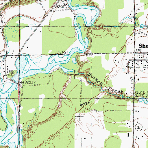 Topographic Map of Burkett Creek, MI