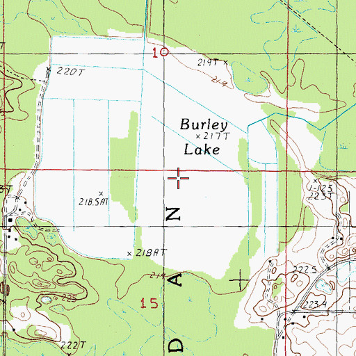 Topographic Map of Burley Lake, MI