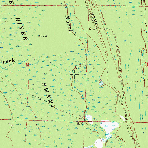 Topographic Map of Butternut Creek, MI