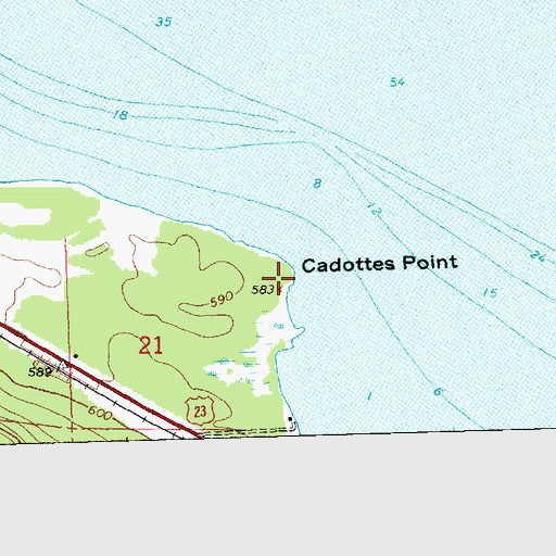 Topographic Map of Cadottes Point, MI