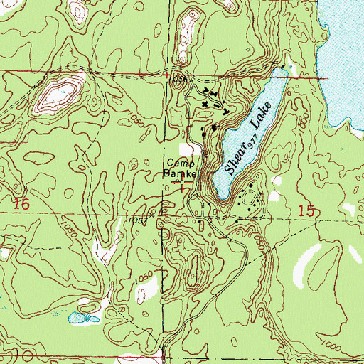 Topographic Map of Camp Barakel, MI