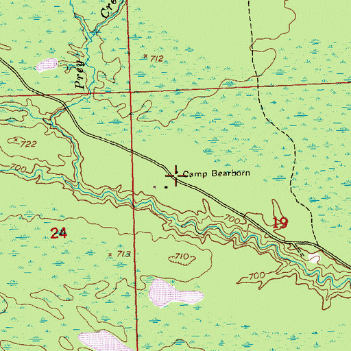 Topographic Map of Camp Bearborn, MI
