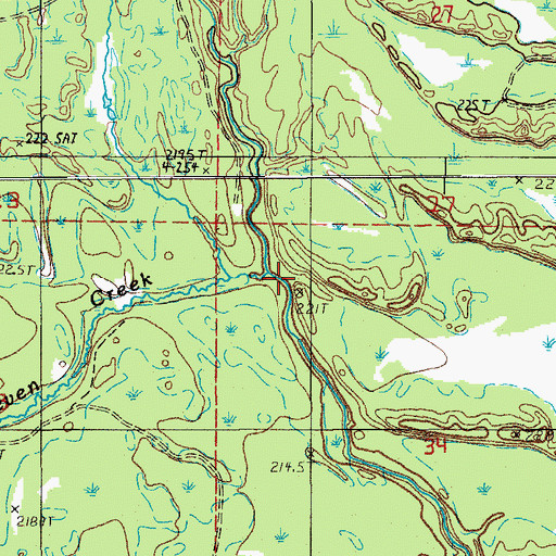 Topographic Map of Camp Eleven Creek, MI