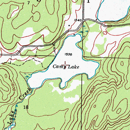 Topographic Map of Camp Lake, MI