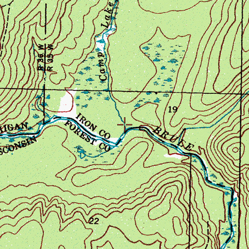 Topographic Map of Camp Lake Creek, MI