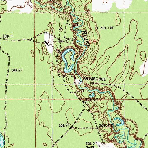 Topographic Map of Camp Manistee, MI