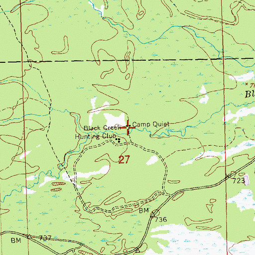 Topographic Map of Camp Quiet, MI