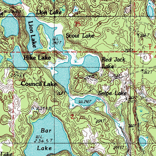 Topographic Map of Camp Red Buck, MI