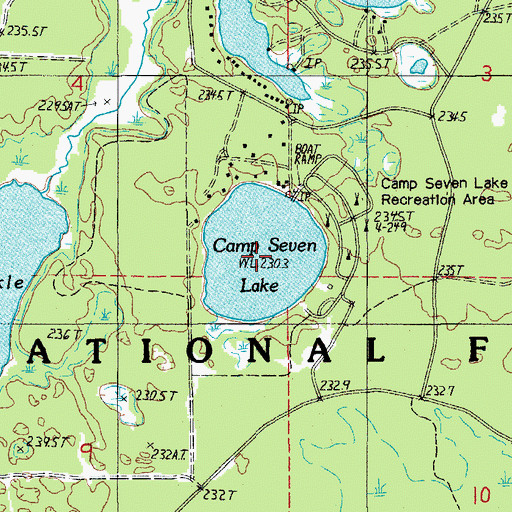 Topographic Map of Camp Seven Lake, MI