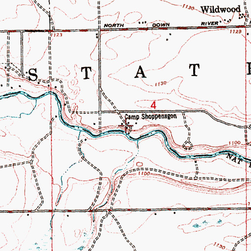 Topographic Map of Camp Shoppenagon, MI