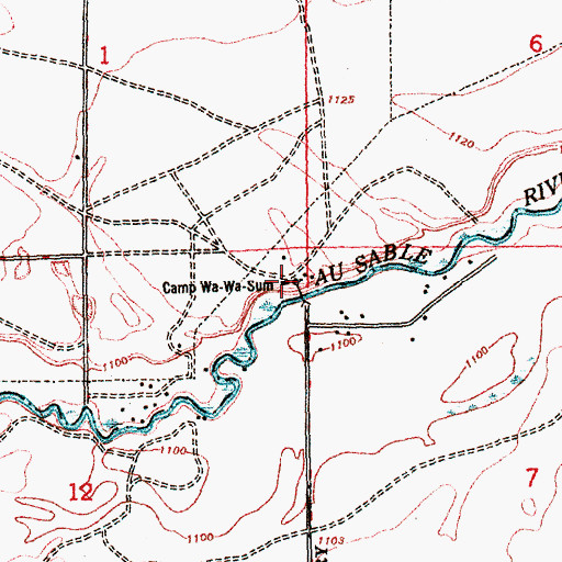 Topographic Map of Camp Wa-Wa-Sum, MI