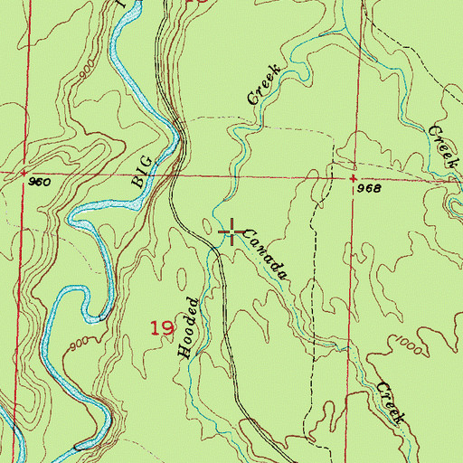 Topographic Map of Canada Creek, MI