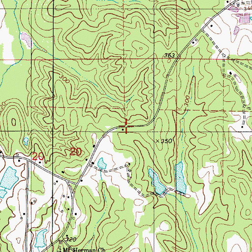 Topographic Map of Mount Herman School (historical), AL