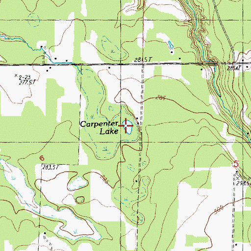 Topographic Map of Carpenter Lake, MI