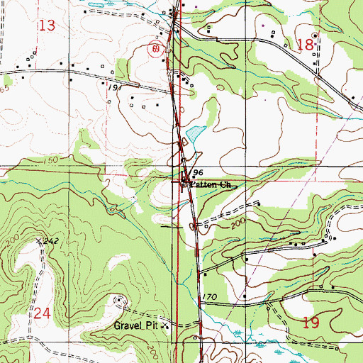 Topographic Map of Patten Chapel, AL