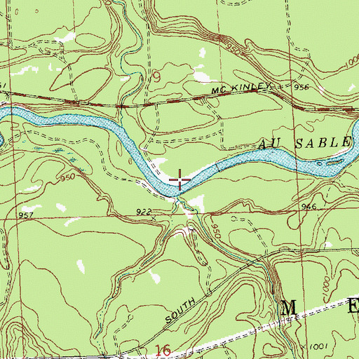 Topographic Map of Cauchy Creek, MI