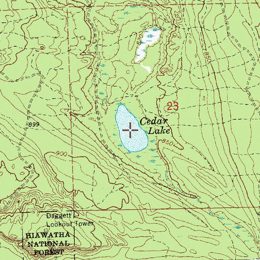 Topographic Map of Cedar Lake, MI