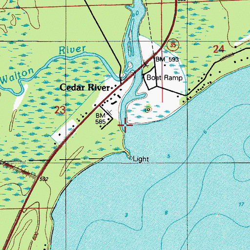 Topographic Map of Cedar River, MI