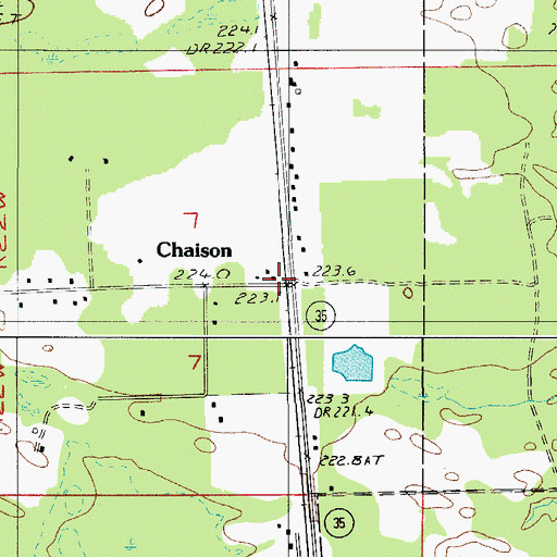 Topographic Map of Chaison, MI