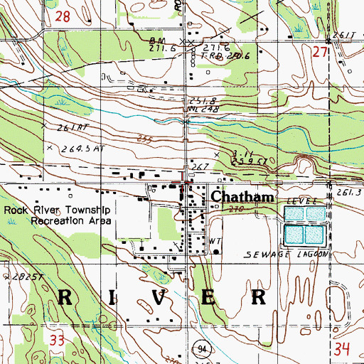 Topographic Map of Chatham, MI