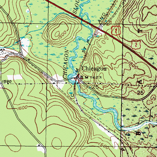 Topographic Map of Chicagon, MI