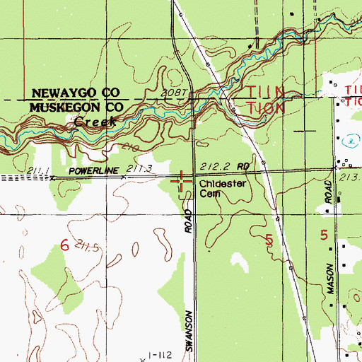 Topographic Map of Chidester Cemetery, MI
