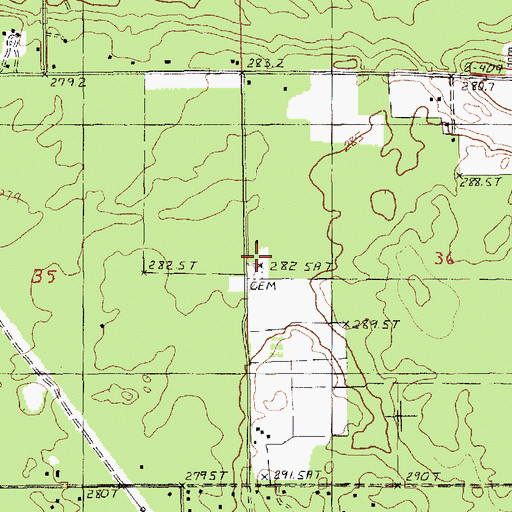 Topographic Map of Chalker Cemetery, MI