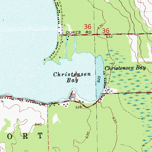 Topographic Map of Christensen Bay, MI