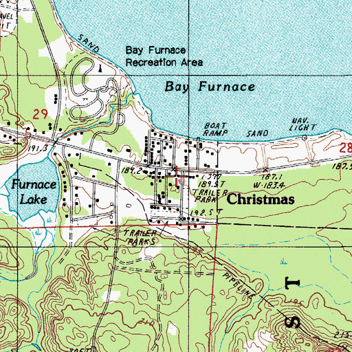 Topographic Map of Christmas, MI
