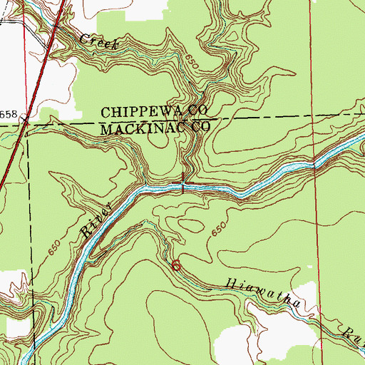 Topographic Map of Chub Creek, MI