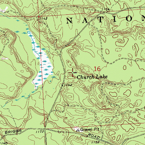 Topographic Map of Church Lake, MI