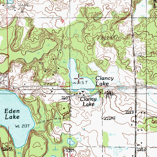 Topographic Map of Clancy Lake, MI