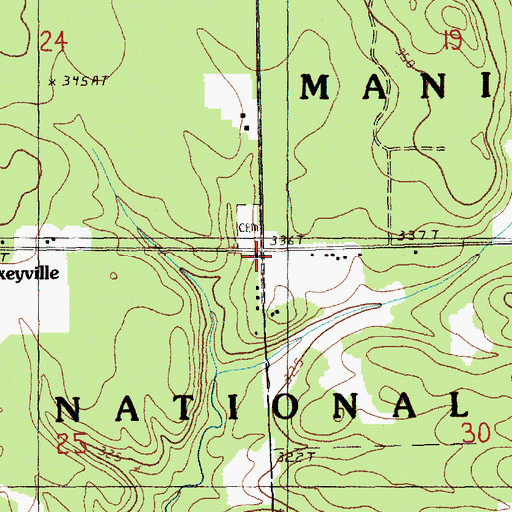 Topographic Map of Clay Hill Church, MI