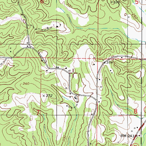 Topographic Map of Rosenwald School (historical), AL