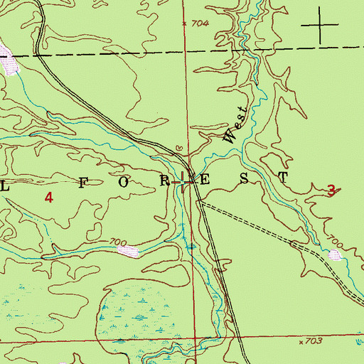 Topographic Map of Clear Creek, MI