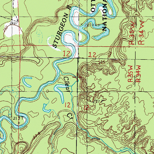 Topographic Map of Clear Creek, MI